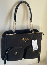 Load image into Gallery viewer, Love Moschino Shoulder Bag Medium Black Tote Womens Gold Chain Handles