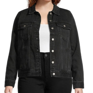 Madewell Jacket Womens 1X Black Denim Plus Size 100% Cotton, Lunar Wash