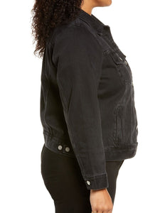 Madewell Jacket Womens 1X Black Denim Plus Size 100% Cotton, Lunar Wash