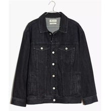 Load image into Gallery viewer, Madewell Black Denim Jacket Plus 1X Trucker