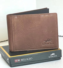 Load image into Gallery viewer, Mancini Wallet Money Clip Mens Brown Leather Bifold RFID ID Card Case Slim