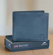 Load image into Gallery viewer, Mancini Wallet RFID Mens Large Gray Leather Double Billfold Bifold ID Center Wing