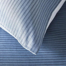 Load image into Gallery viewer, Marc O Polo King Duvet Cover Set Blue Lalani Cotton Sateen Striped 108 x 94