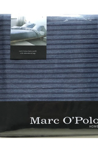 Marc O Polo King Duvet Cover Set Blue Lalani Cotton Sateen Striped 108 x 94