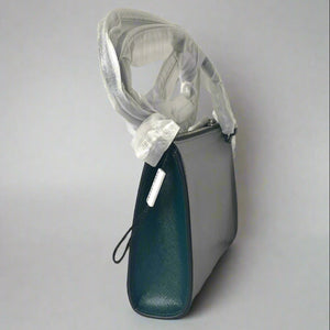 Marc Jacobs Pleated Small Crossbody Clutch Small Green Silver Leather