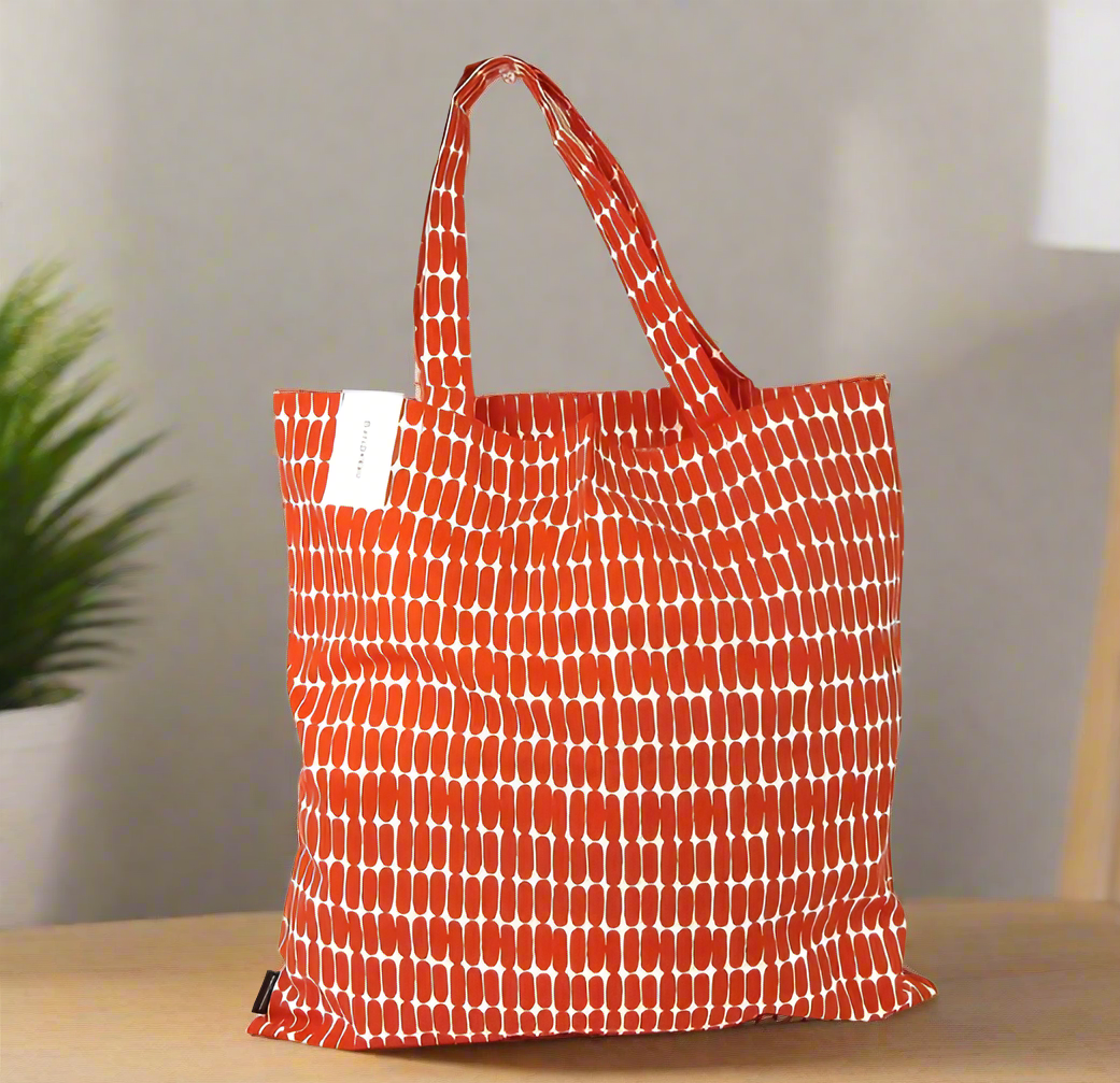 Marimekko_Tote_Bag_Medium_Alku_Kassi_Print_Red_Cotton_Shopping_Bag
