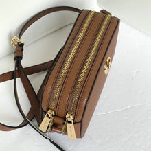 Load image into Gallery viewer, Michael Kors Fulton Crossbody Small Brown Double Zip Leather Shoulder Bag