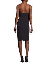 Load image into Gallery viewer, Milly Dress Womens 2 Black Sheath Sleeveless Deep V-Neck Fitted Knee Length