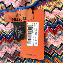 Load image into Gallery viewer, Missoni Chevron Poncho Zigzag Fringed Wool Blend Multicolor Pink Blue Wrap