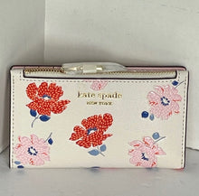 Load image into Gallery viewer, Morgan Dotty Floral Embossed Small Slim Bifold Wallet ID Leather White Multi