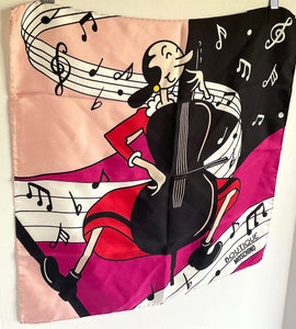Moschino Scarf Silk Womens Square Olive Oyle Bass Popeye Collection 19x19