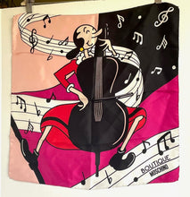 Load image into Gallery viewer, Moschino Scarf Silk Womens Square Olive Oyle Bass Popeye Collection 19x19
