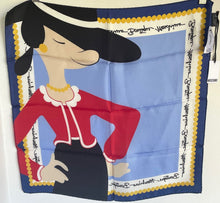 Load image into Gallery viewer, Moschino Scarf Silk Womens Square Olive Oyle Popeye Collection 20x20