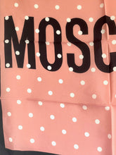 Load image into Gallery viewer, Moschino Scarf Silk Womens Square Pink Polka Dot Logo Boutique 19X19