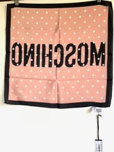 Load image into Gallery viewer, Moschino Scarf Silk Womens Square Pink Polka Dot Logo Boutique 19X19