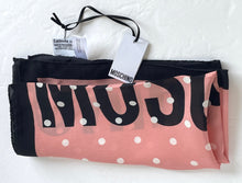 Load image into Gallery viewer, Moschino Scarf Silk Womens Square Pink Polka Dot Logo Boutique 19X19