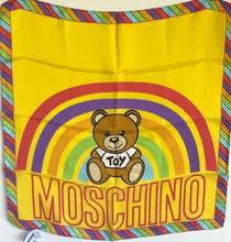 Load image into Gallery viewer, Moschino Scarf Silk Womens Square Yellow Teddy Bear Pride Rainbow  20x20