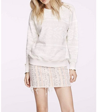 Load image into Gallery viewer, Mother Women&#39;s Straight Mini Fray Striped Cotton Denim Off White Skirt