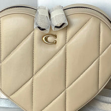 Load image into Gallery viewer, NWT Coach Heart Crossbody Bag With Quilting CE725 Ivory Nappa Leather Brass