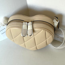 Load image into Gallery viewer, NWT Coach Heart Crossbody Bag With Quilting CE725 Ivory Nappa Leather Brass