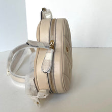 Load image into Gallery viewer, NWT Coach Heart Crossbody Bag With Quilting CE725 Ivory Nappa Leather Brass