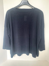 Load image into Gallery viewer, Blue sweater on a hanger against a white background