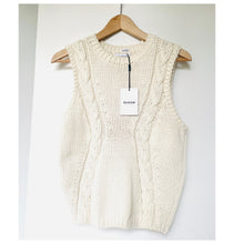 Load image into Gallery viewer, Naadam Luxe Cotton Racer Tank Womens Off White Sleeveless Organic Sweater