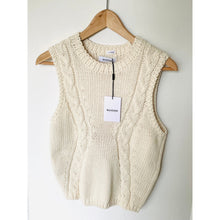 Load image into Gallery viewer, Naadam Luxe Cotton Racer Tank Womens Off White Sleeveless Organic Sweater