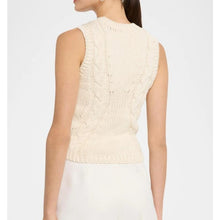 Load image into Gallery viewer, Naadam Luxe Cotton Racer Tank Womens Off White Sleeveless Organic Sweater