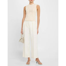 Load image into Gallery viewer, Naadam Luxe Cotton Racer Tank Womens Off White Sleeveless Organic Sweater