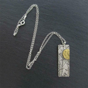 Necklace Pendant Silver Womens Bird Sun 18in Chain Andree Chenier Handmade