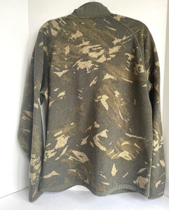 North Face Sweater Mens Large Quarter Zip Pullover Fleece Green Camo Funnel Neck
