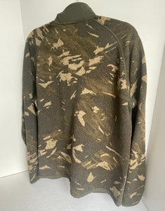 North Face Sweater Mens Large Quarter Zip Pullover Fleece Green Camo Funnel Neck