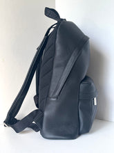 Load image into Gallery viewer, Black leather backpack on a white background