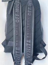 Load image into Gallery viewer, Gray backpack with 'Off-White' branding on straps against a white background