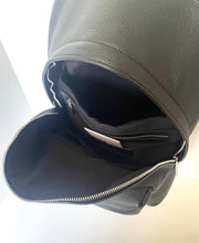 Load image into Gallery viewer, Gray leather bag with a zipper on a white background