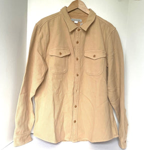 Outerknown Chroma Blanket Shirt Mens Flannel Long Sleeve Button Down Sand