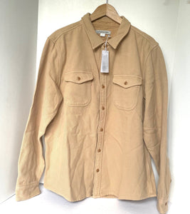 Outerknown Chroma Blanket Shirt Mens Flannel Long Sleeve Button Down Sand