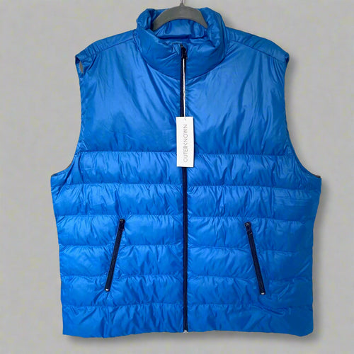 Outerknown Meridian Puffer Vest Mens Blue Down Alternative Zip Pockets