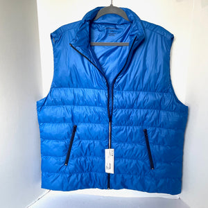 Outerknown Meridian Puffer Vest Mens Blue Down Alternative Zip Pockets