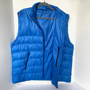 Outerknown Meridian Puffer Vest Mens Blue Down Alternative Zip Pockets