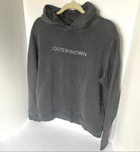 Load image into Gallery viewer, Outerknown OK Wordmark Gray Organic Snap Hoodie M hemp cotton