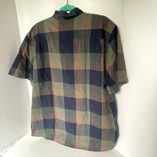 Load image into Gallery viewer, Outerknown Plaid Cotton Shirt Mens XL Green Short Sleeve Button Down Check