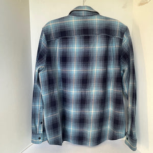 Outerknown Blanket Plaid Shirt Mens XL Blue Flannel Long Sleeve Button Up Soft