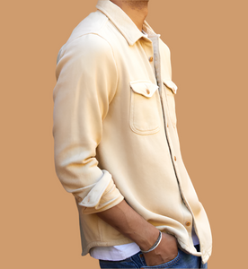 Outerknown Chroma Blanket Shirt Mens Flannel Long Sleeve Button Down Sand