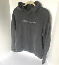 Load image into Gallery viewer, Outerknown OK Wordmark Snap Hoodie Mens Medium Sweatshirt Gray Organic