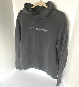 Outerknown OK Wordmark Snap Hoodie Mens Medium Sweatshirt Gray Organic
