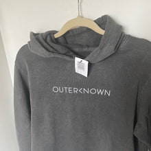 Load image into Gallery viewer, Outerknown OK Wordmark Snap Hoodie Mens Medium Sweatshirt Gray Organic