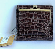 Load image into Gallery viewer, Patricia Nash Wallet Womens RFID Bifold ID Reiti Croc Embossed Brown Leather