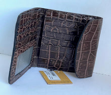 Load image into Gallery viewer, Patricia Nash Wallet Womens RFID Bifold ID Reiti Croc Embossed Brown Leather